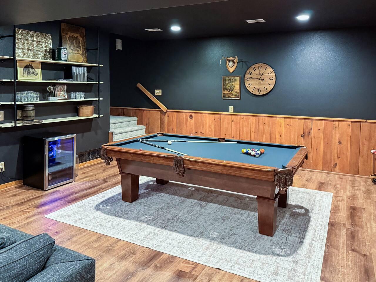 The rec room pool table