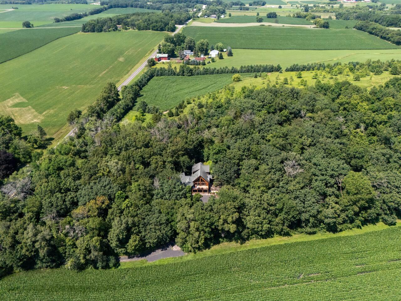 Farmland and woods around Hickory Hill